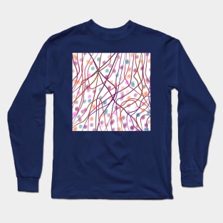 White pattern design with painted dots Long Sleeve T-Shirt